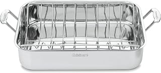 Cuisinart 7117-16UR 16-Inch Stainless Steel Roasting Pan with Rack - Induction Compatible, Dishwasher Safe, Large Capacity Roaster