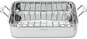 Cuisinart 16-Inch Roasting Pan with Rack, Stainless Steel, Induction Compatible