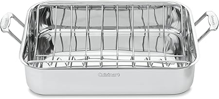 Cuisinart 16-Inch Roasting Pan, Induction Compatible Premium Rectangular Roaster Pan