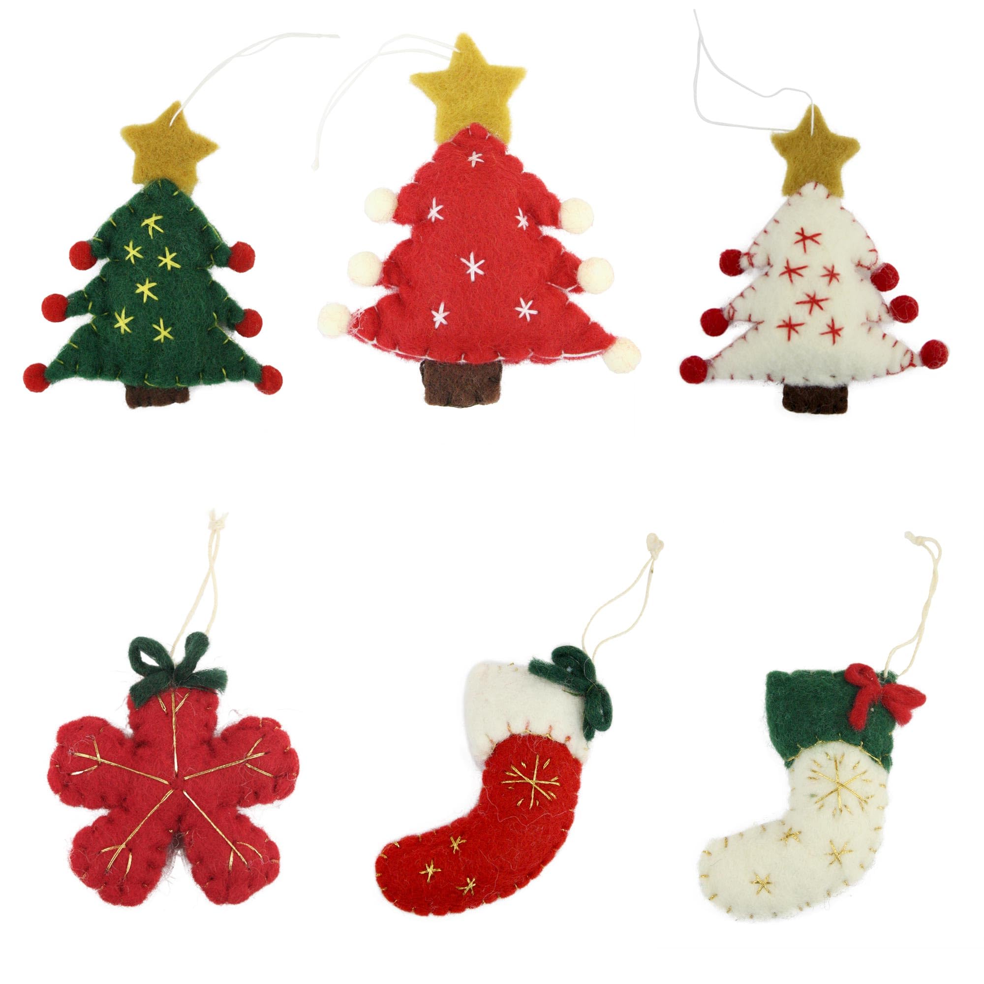 Copos de nieve para árbol de Navidad troquelados en fieltro ligero adornos geométricos 36 uds