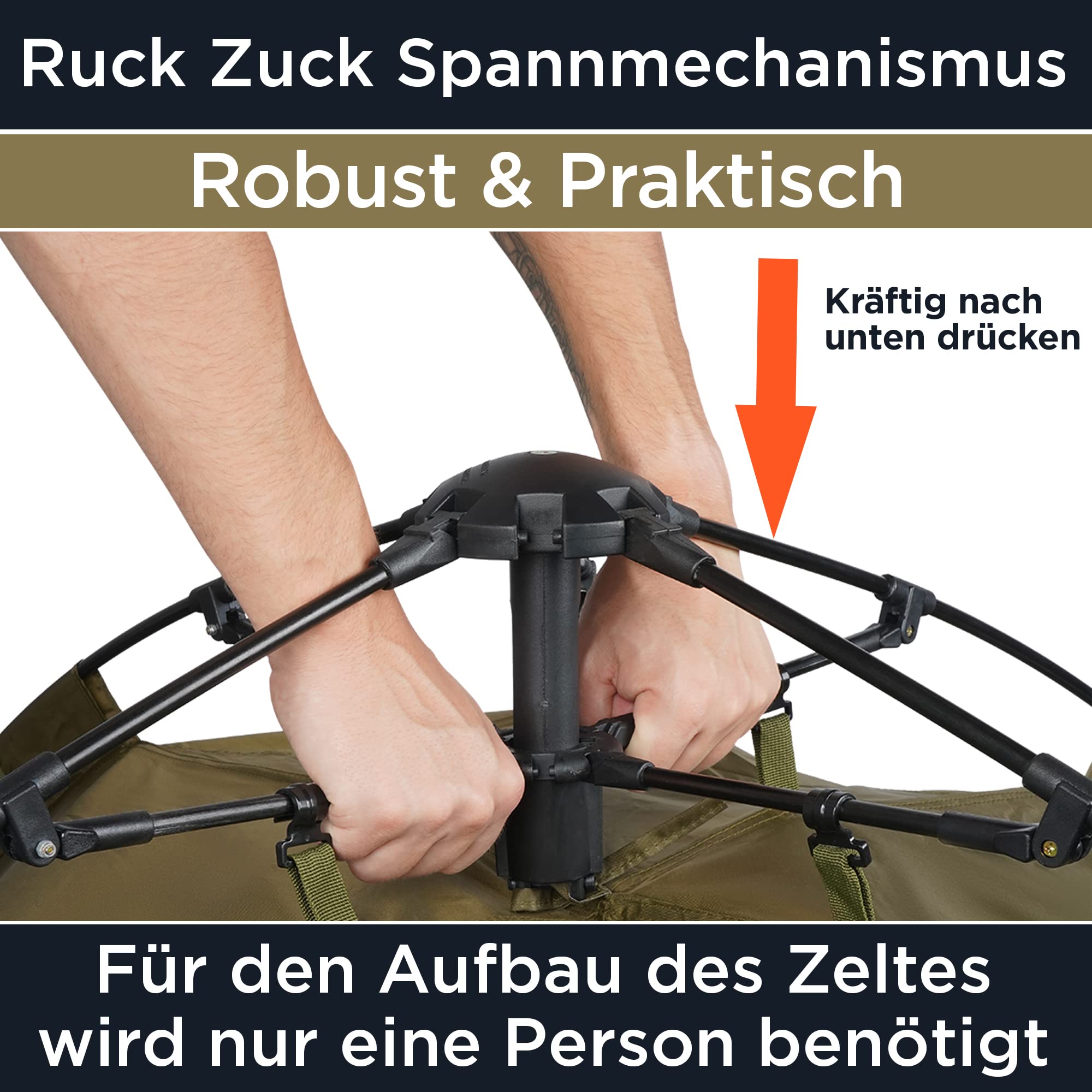 Ruck Zuck Bivvy Angelzelt [mit herausnehmbarer Bodenplane] 1-2 Mann Karpfenzelt, Angel Zelt ohne Boden, RuckZuck Anglerzelt