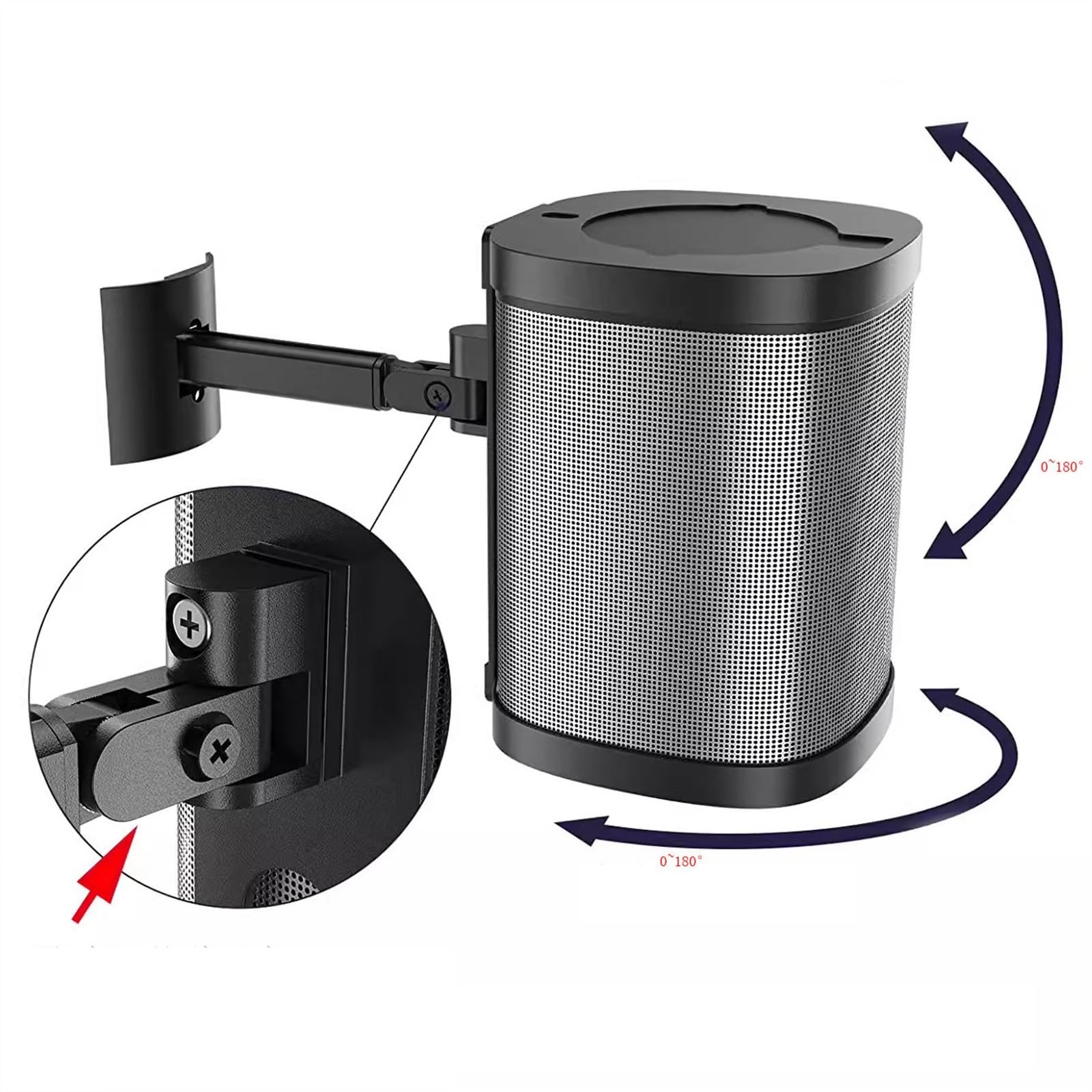 Uchwyty do stojaków głośnikowych Wspornik surround Audio Audiofilski głośnik półkowy Wspornik ścienny Wspornik ścienny Głośniki Specjalny wspornik do zawieszania Stabilność konstrukcyjna(Czarny)