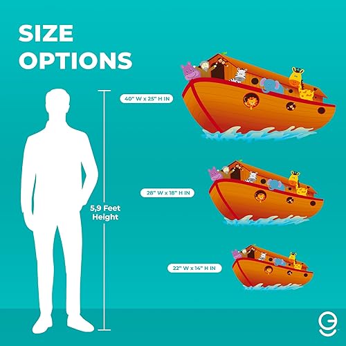 Miniatura 4 de Noah's Ark - Vinilo decorativo para pared, diseño colorido para el hogar, coche, laptop (28 pulgadas de ancho x 18 pulgadas de alto)