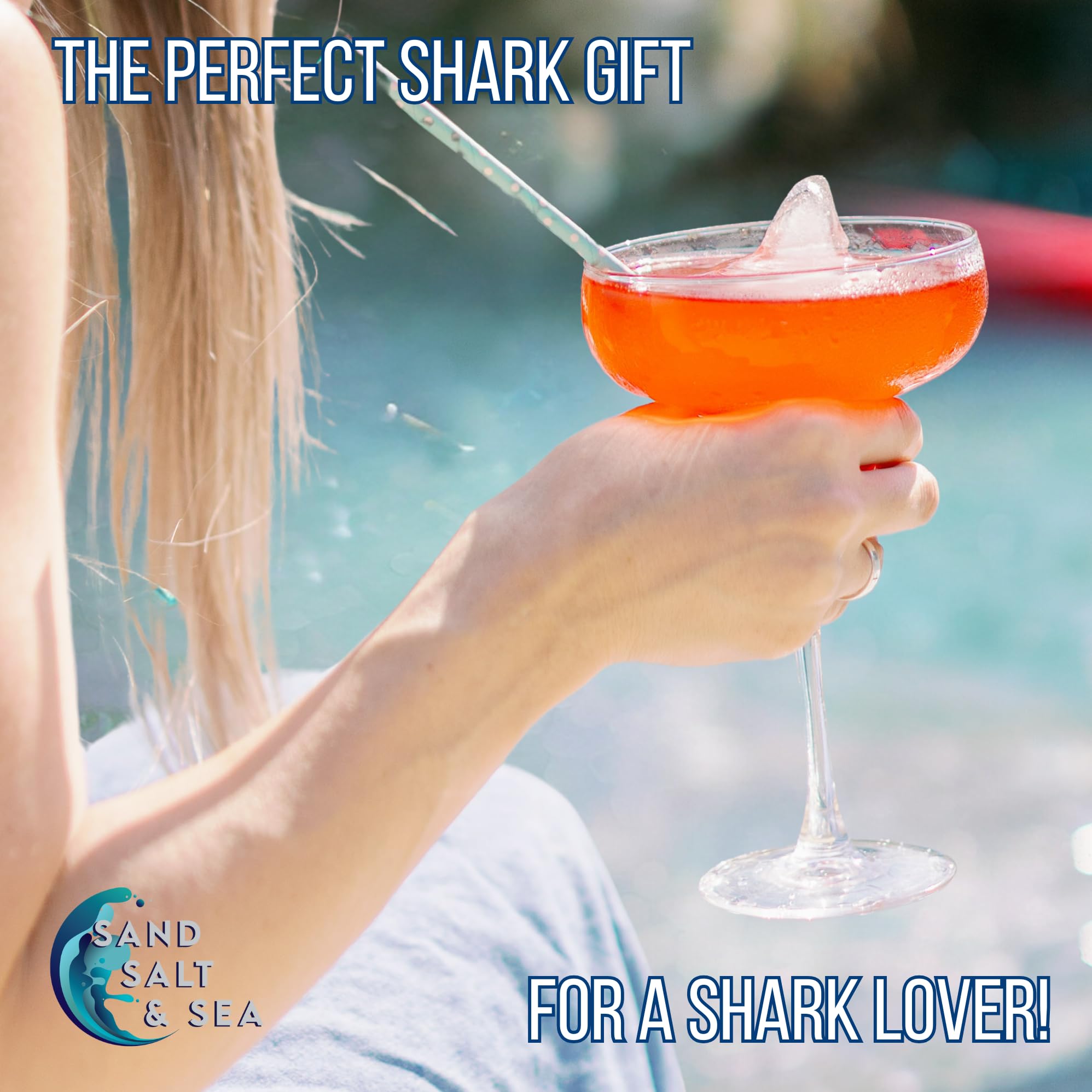 Silicone Shark Fin Ice Cube Tray, 100% Food Grade, BPA-Free Sharkweek Shark Gifts, Dishwasher Safe Silicone, Shark Party or Birthday Gift, Upright-Floating Fin Ice Mold