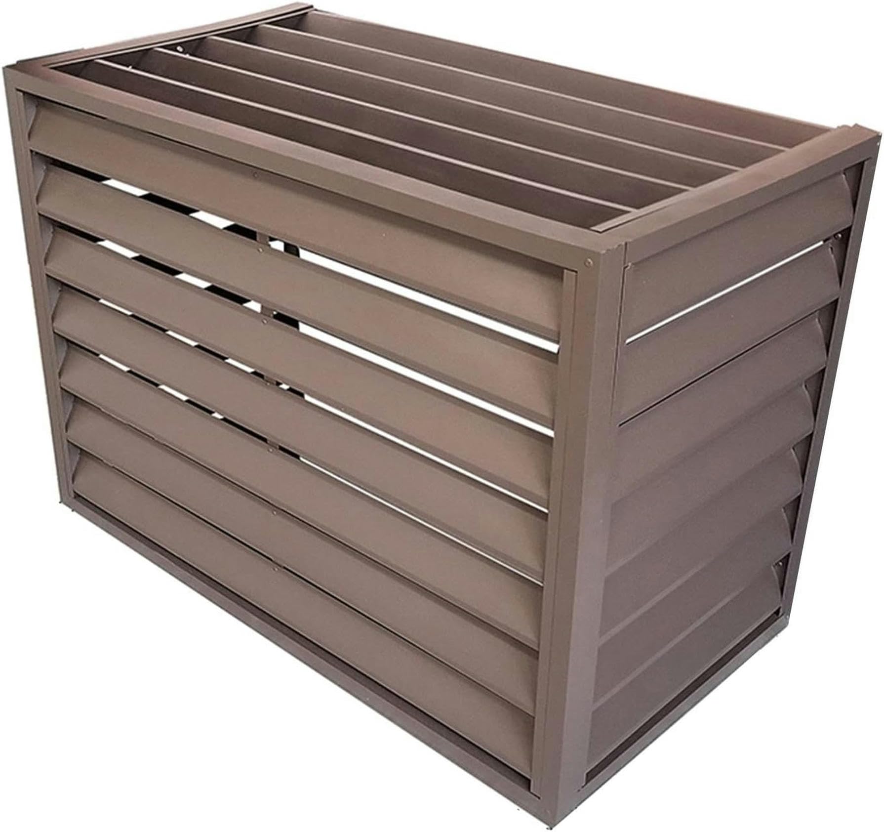 Athuah Brown Louver Roof Air Conditioner Fence For Outside Units,Dustproof And Waterproof, Suitable For Indoor And Outdoor(,110*60*80Cm)