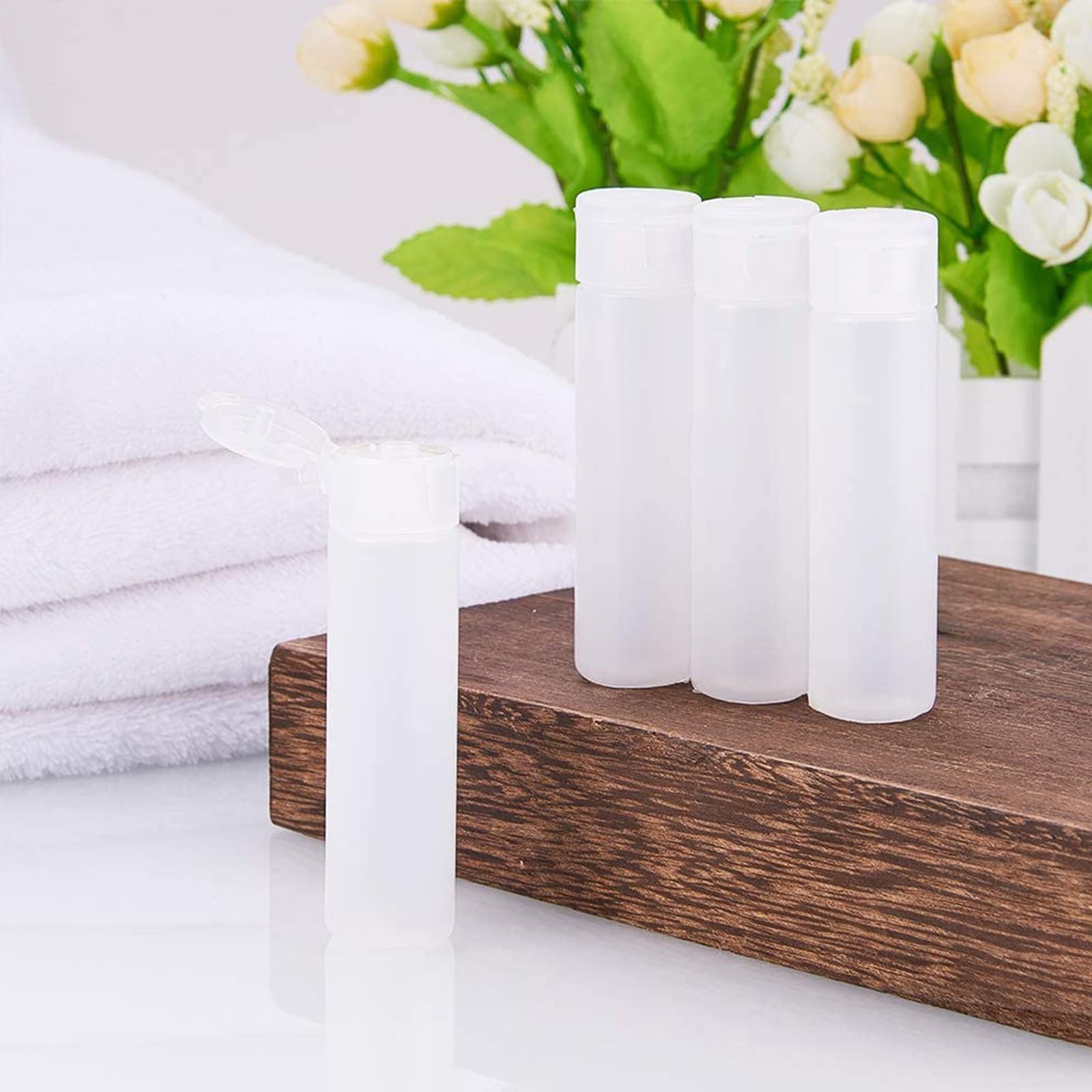 BENECREAT 10 Pack 18ml Morbido Tubo di plastica Trasparente Bottiglia Mini Tubo Crema Crema Shampoo Cover Flip Cover, Bianco