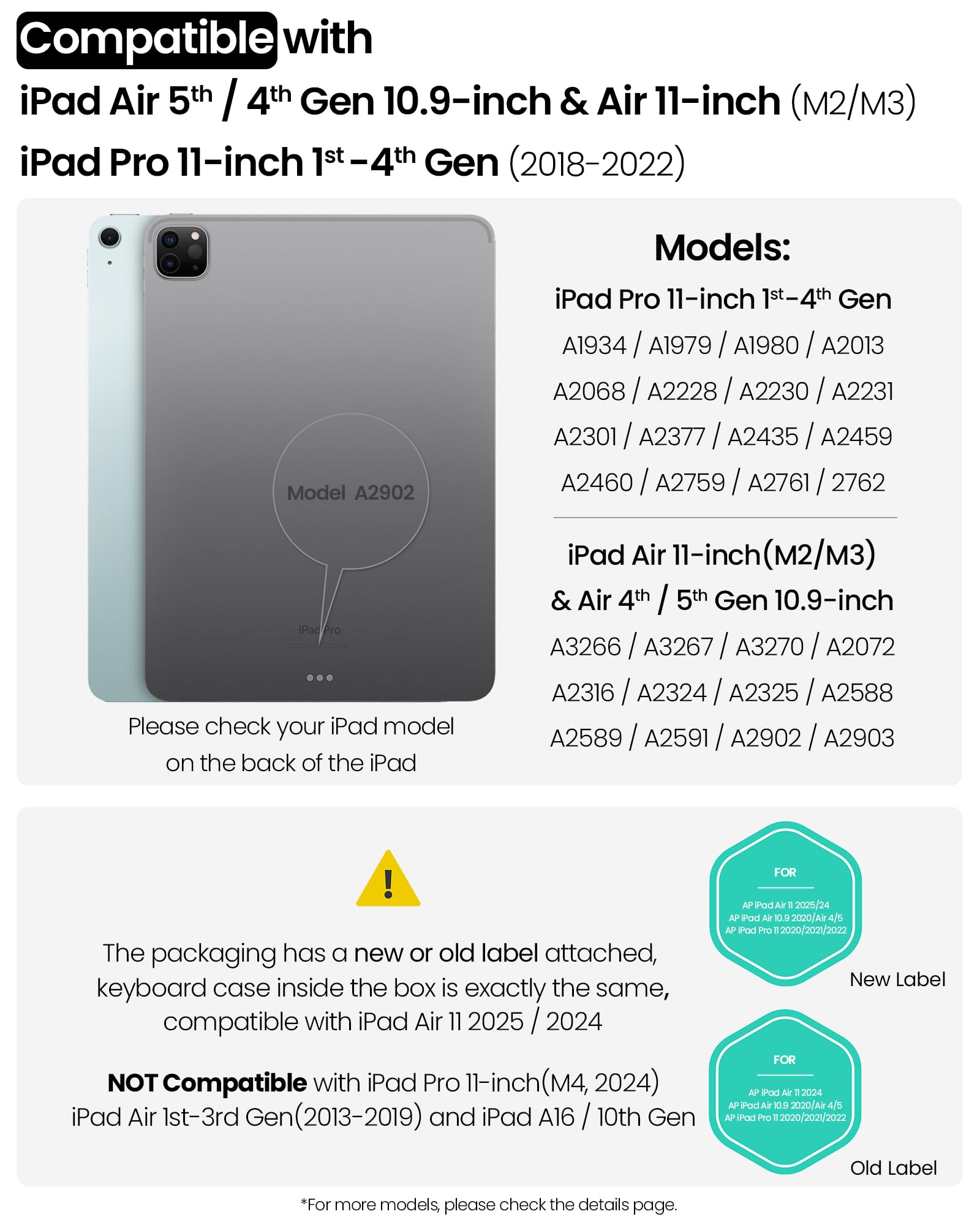 Nillkin Carry Go Keyboard Case for iPad Air 11-inch (M3/M2)& Air 5th/4th Generation with Handle, iPad Pro 11(1st/2nd/3rd/4th Gen) Rugged Case with Detachable Keyboard, Trackpad, 7-Color Backlit, Black