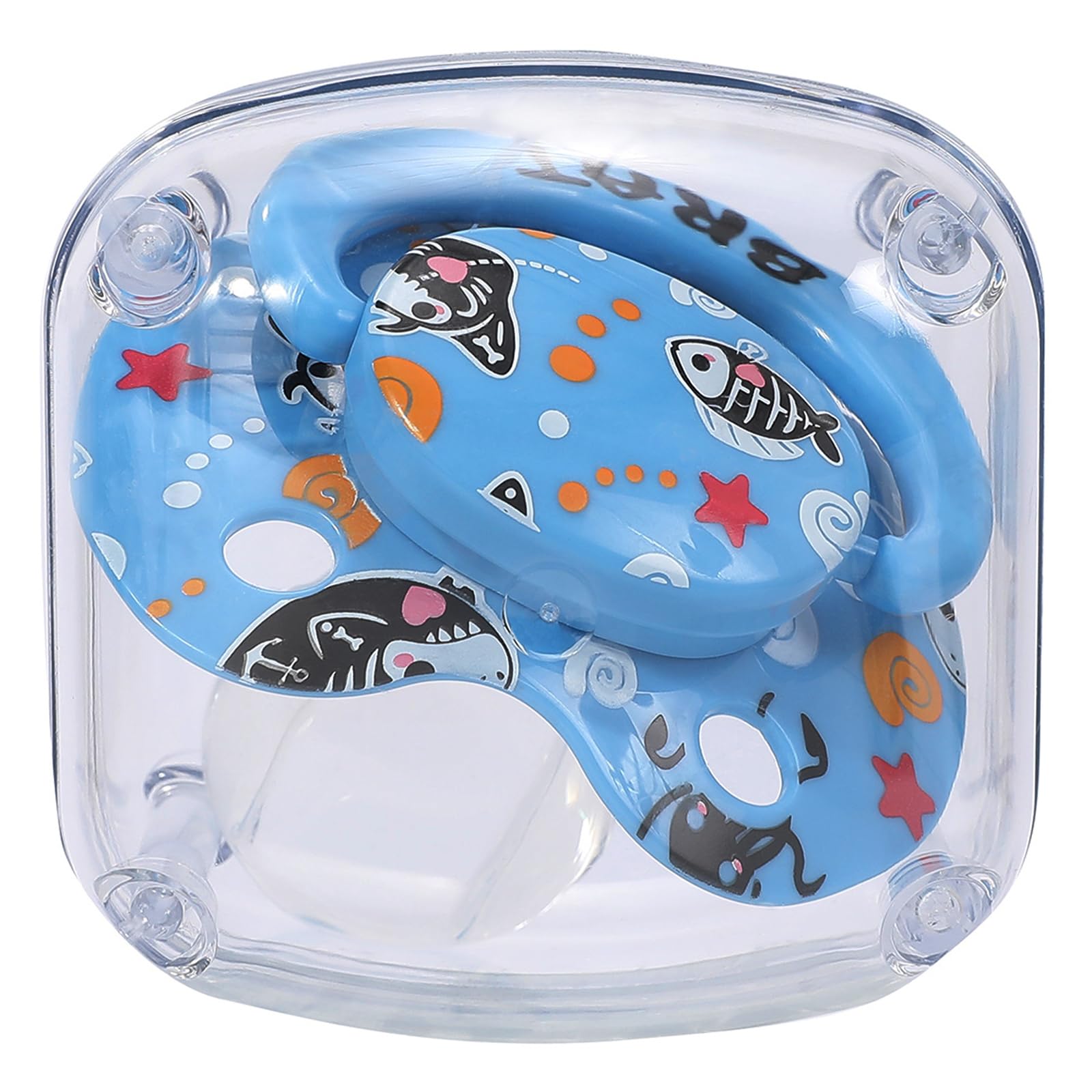 Adult Sized Soft Silicone Pacifier: Large Shield Cute Paci Shark Design - Butterfly Shaped Binky for Anxiety