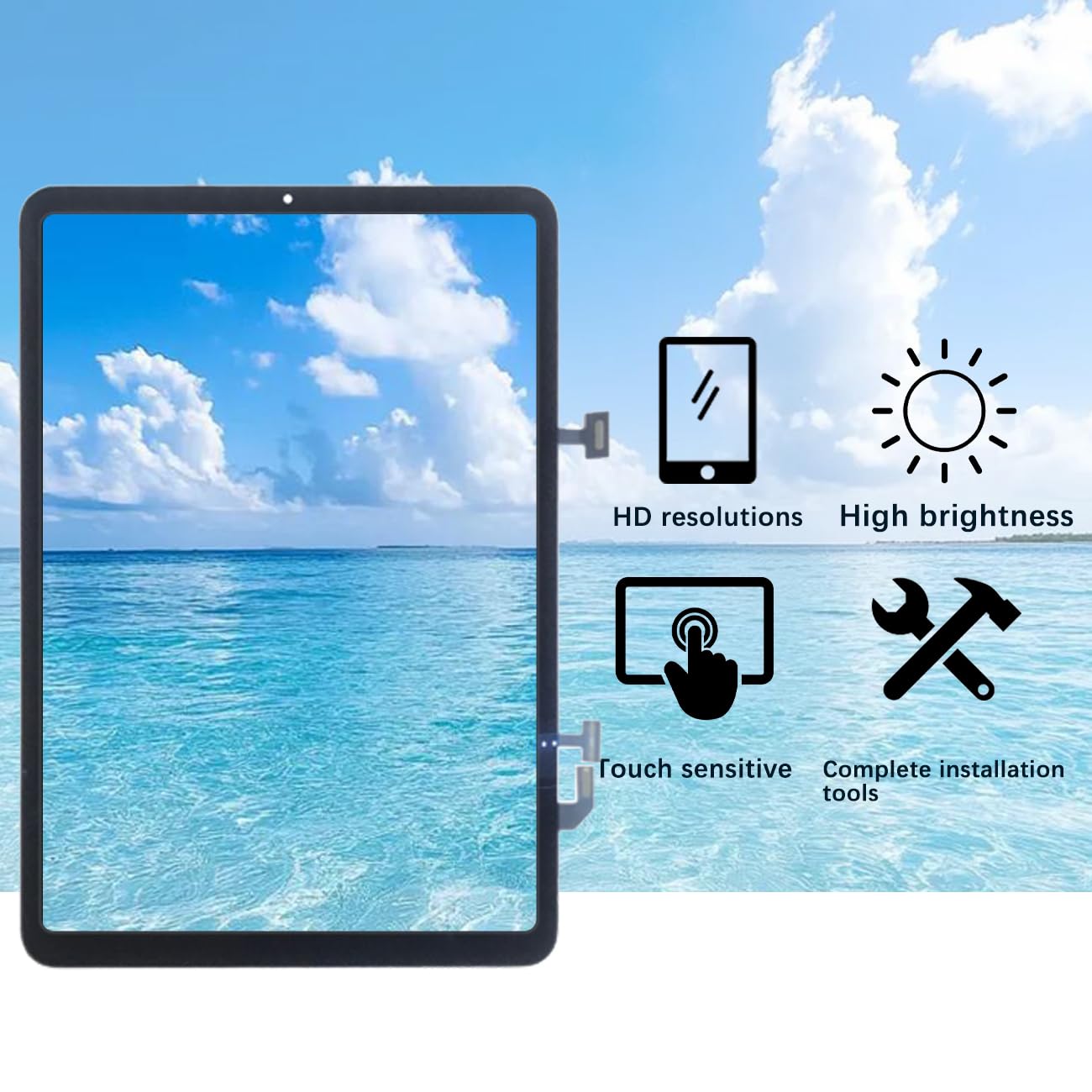 Écran LCD de rechange pour iPad Air 4 2020 10,9" A2324 A2072 A2325 A2316