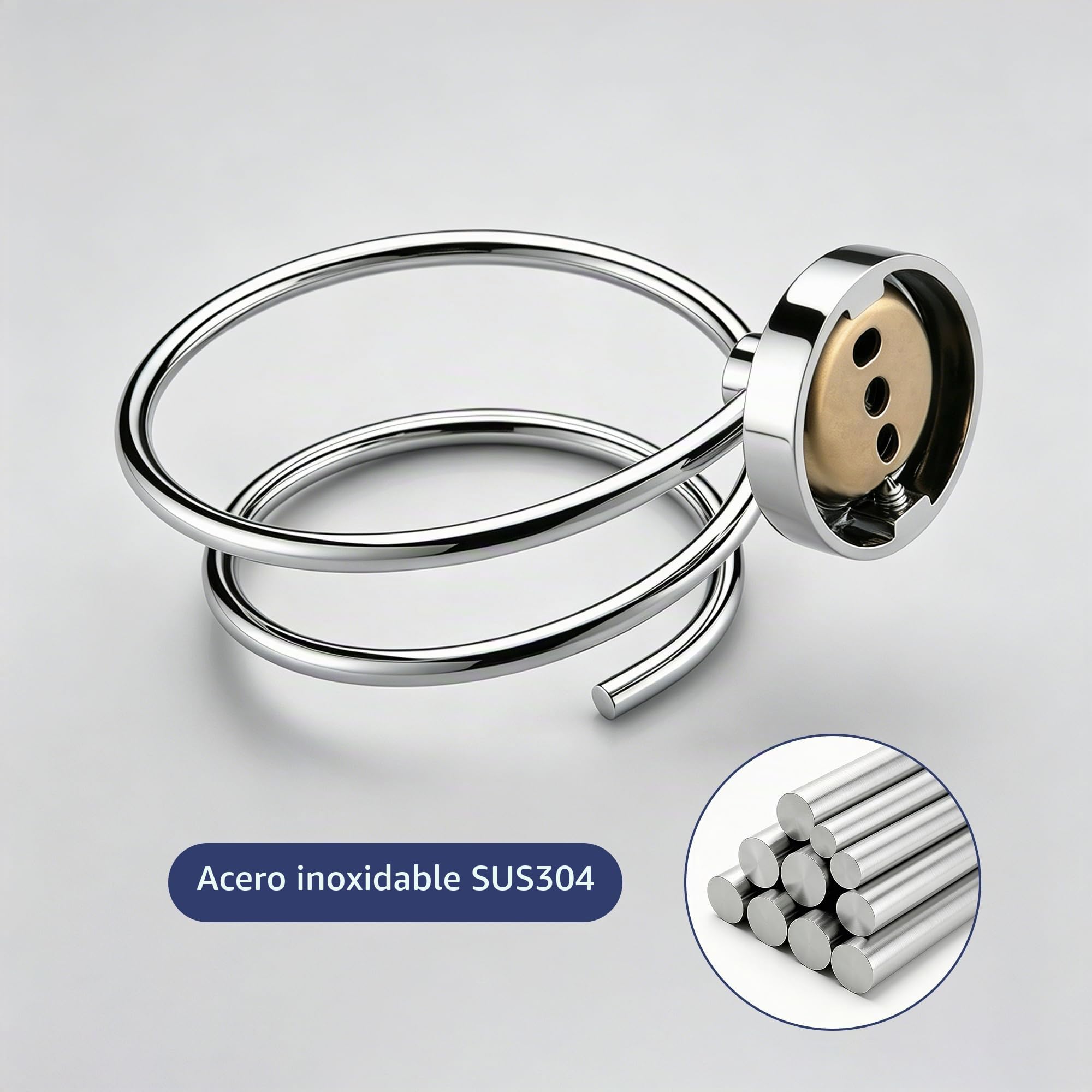 Soporte Secador Pelo Acero Inoxidable para Baños Profesionales