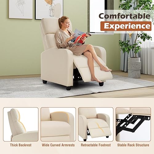 Miniatura 85 de BestMassage - Sillón reclinable para sala de estar Moderno sofá con respaldo alto, asiento para cine en casa con soporte lumbar (con masaje,
