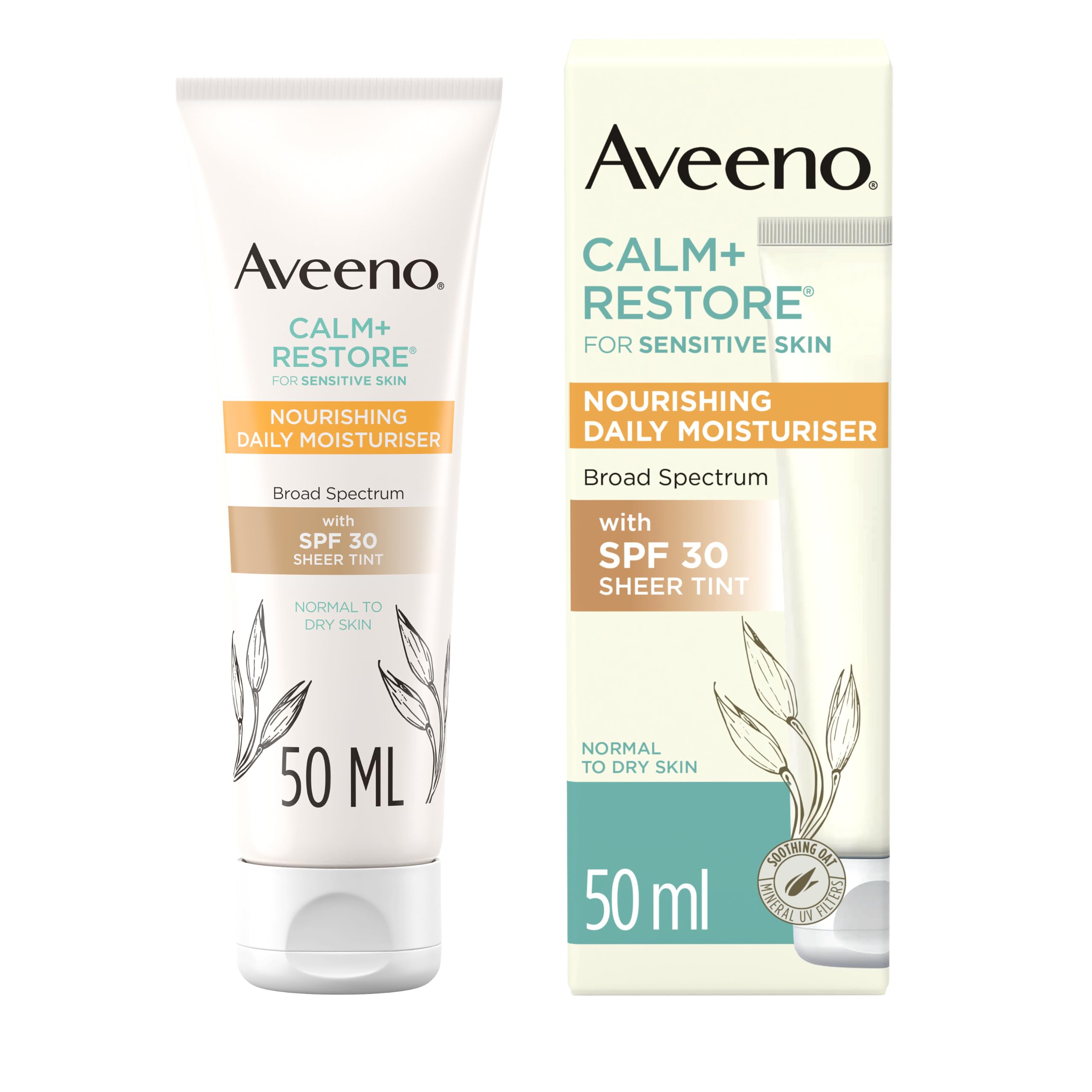 Aveeno Face CALM+RESTORE Nourishing Daily Moisturiser with SPF30 (1 x 50ml)