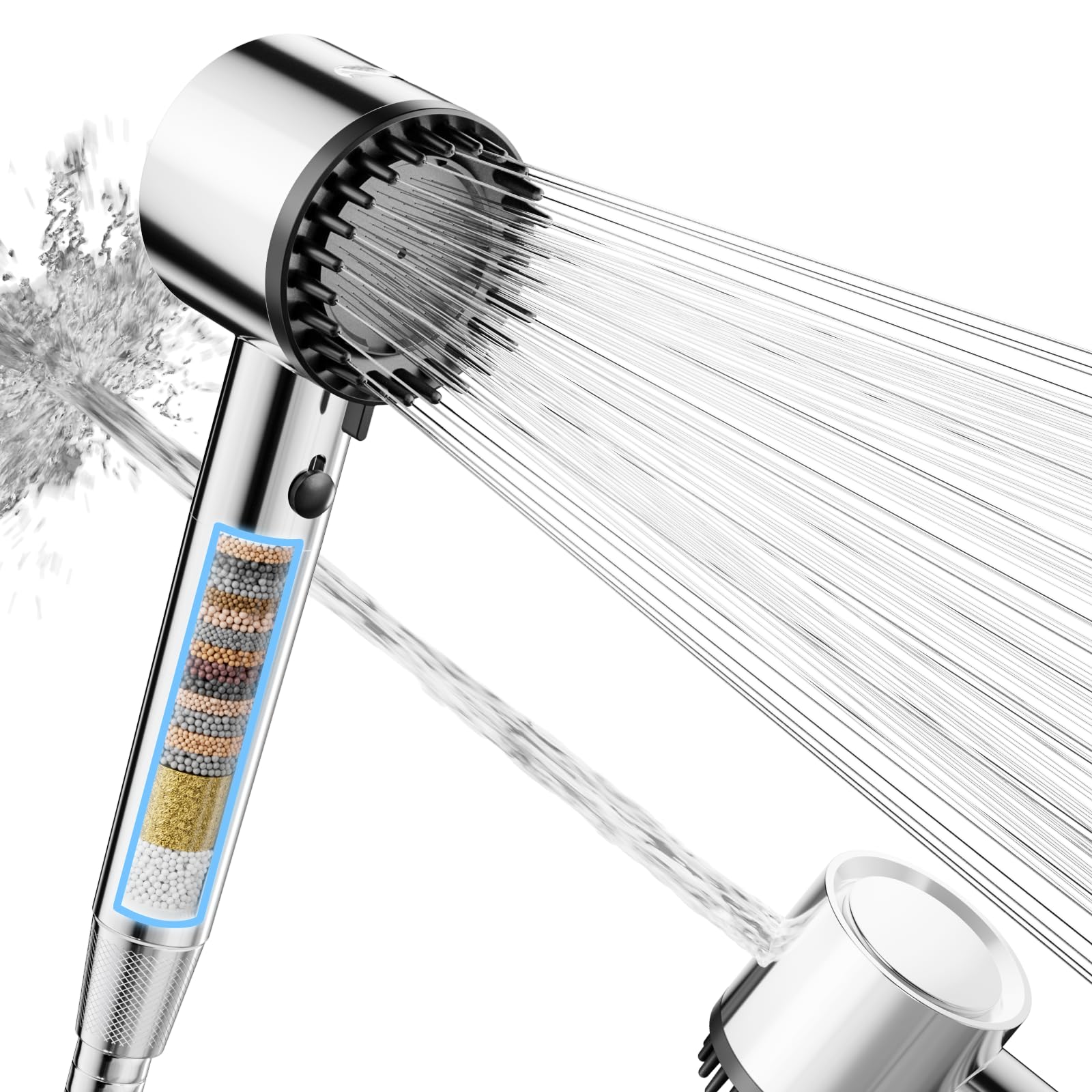 Cobbe Filter Shower Head And Hose, High Pressure Hard Water Shower Head With 20 Stage Filter, 5 Spray Mode Powerful Built-In Power Wash For Remove Chl 6977474160681
