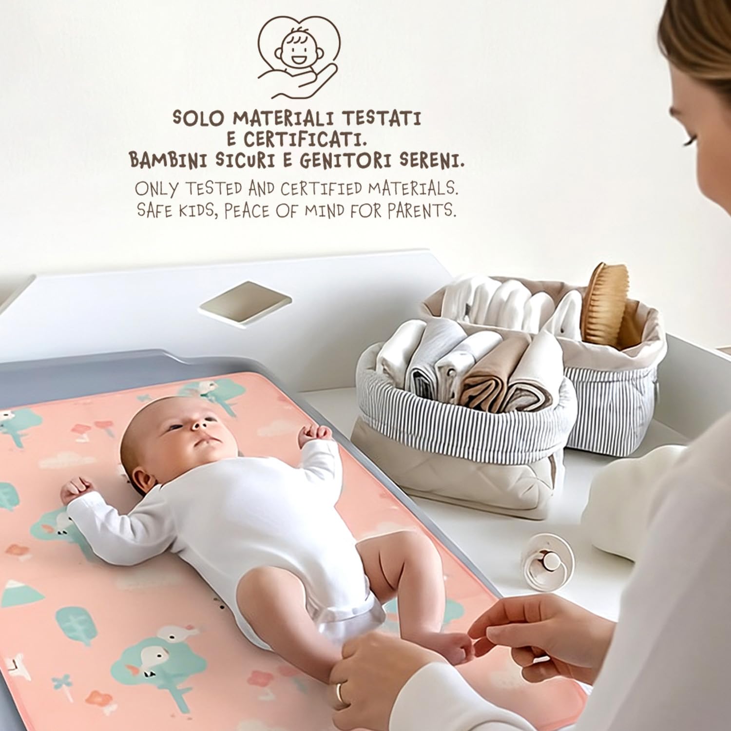 PERLETTI Traversine Neonato Fasciatoio Impermeabili Pacco Doppio - Traversa Teli Cambio Bambino Lavabili in Lavatrice - Traverse Bimbo Riutilizzabili Versatili Morbide (Set Azzurro + Verde, 50x70 cm)
