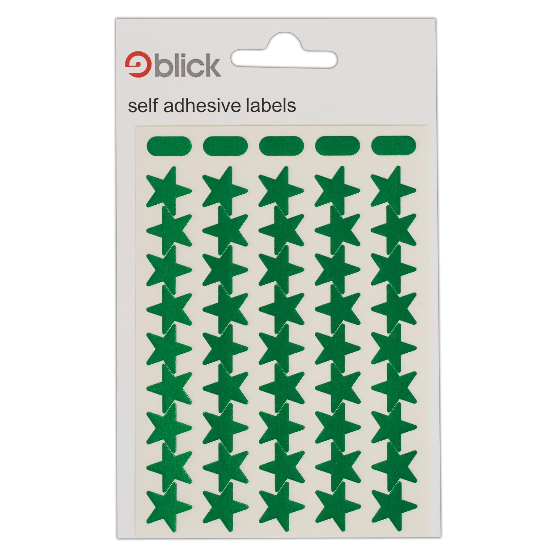 Blick Labels, Metallic Green, Self Adhesive Stickers, Stars, 14mm, 135 Labels, for Home, Office, Family, School, Holiday Calendar Organising, Planner, Rewards Chart, Colour Coding