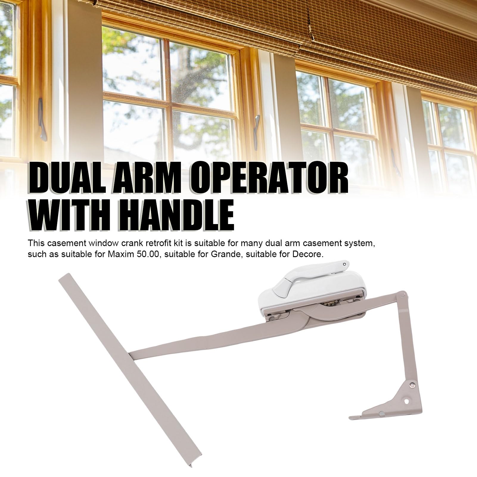 Ejoyous Operador de Ventana Abatible para Mano Derecha, Kit de Manivela de Repuesto de Aleación de Zinc Duradero para Ventanas Maxim 50.00 y Grande, Ideal para Propietarios de Viviendas