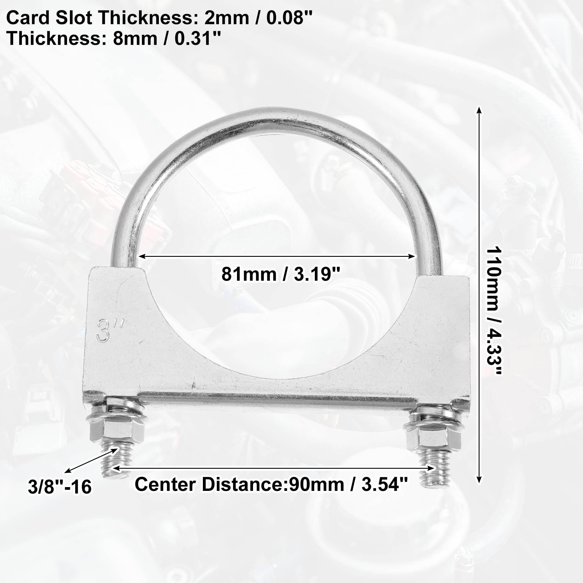 QUARKZMAN Auspuffschelle 57mm - Robuste U-Bolzen Klemme Für Motorrad & Auto Auspuffrohre