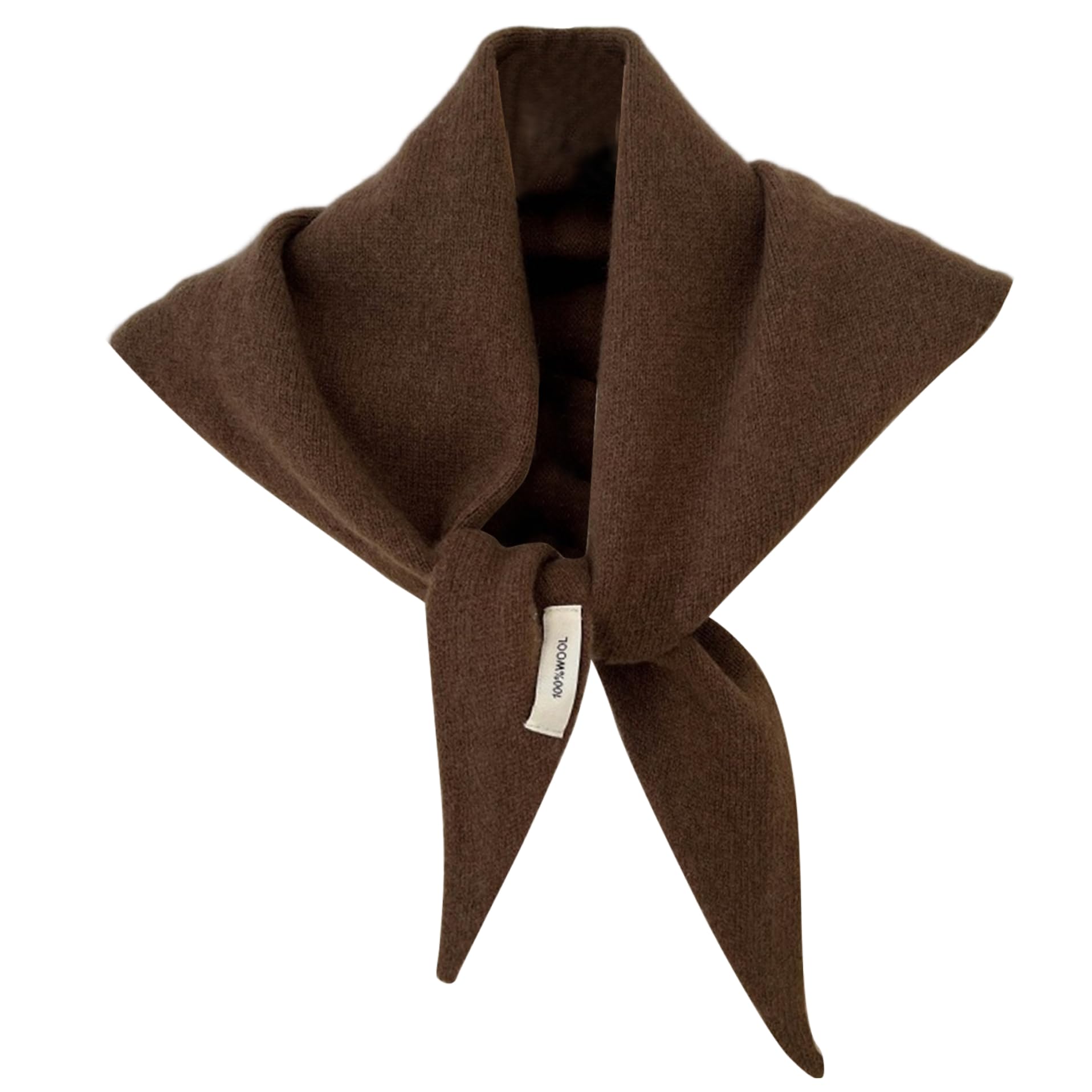 Xweptuy Unisex Coffee Cashmere Triangle Scarf, Knit Wool Blend Triangle Scarf For Women, Lightweight Streetwear Shawl & Bandana,