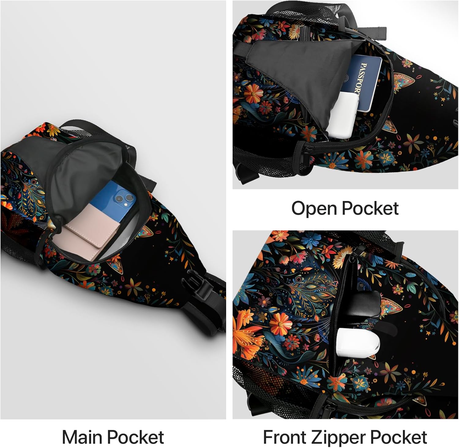 Cat Sling Bag Travel Sling Backpack Lightweight Casual Daypack Women Chest Bags for Outdoor Sport Climbing Runners - Image 3