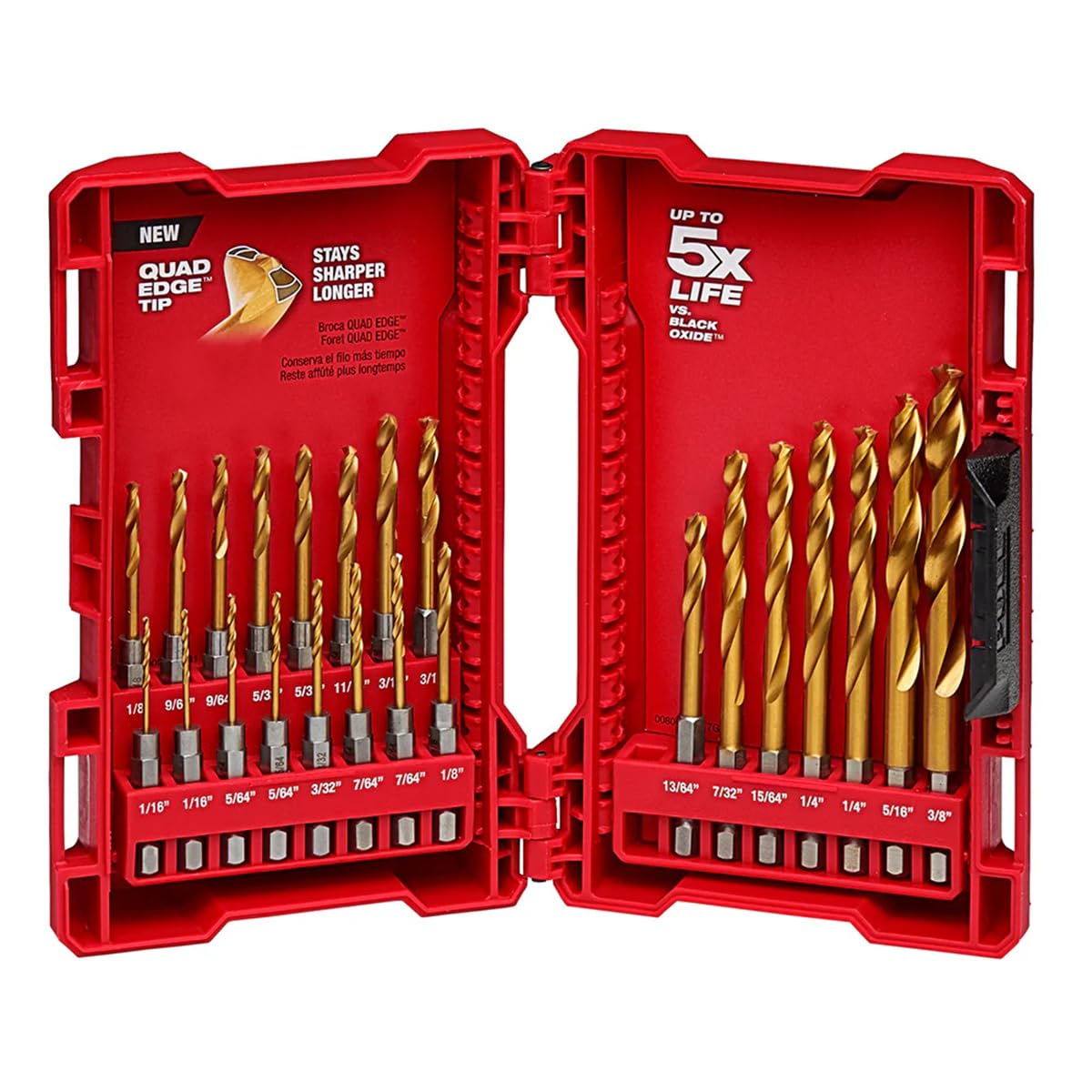 48-89-4631 Shockwave RED Helix Titanium Drill Bit Set - 23 PC