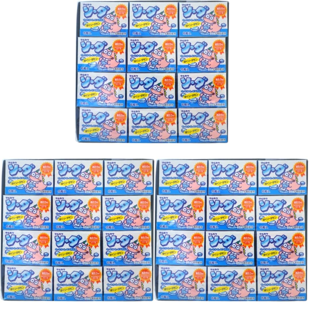 Amazon | マルカワ ソーダ マーブル フーセン ガム 6粒 108個 [ 33個+