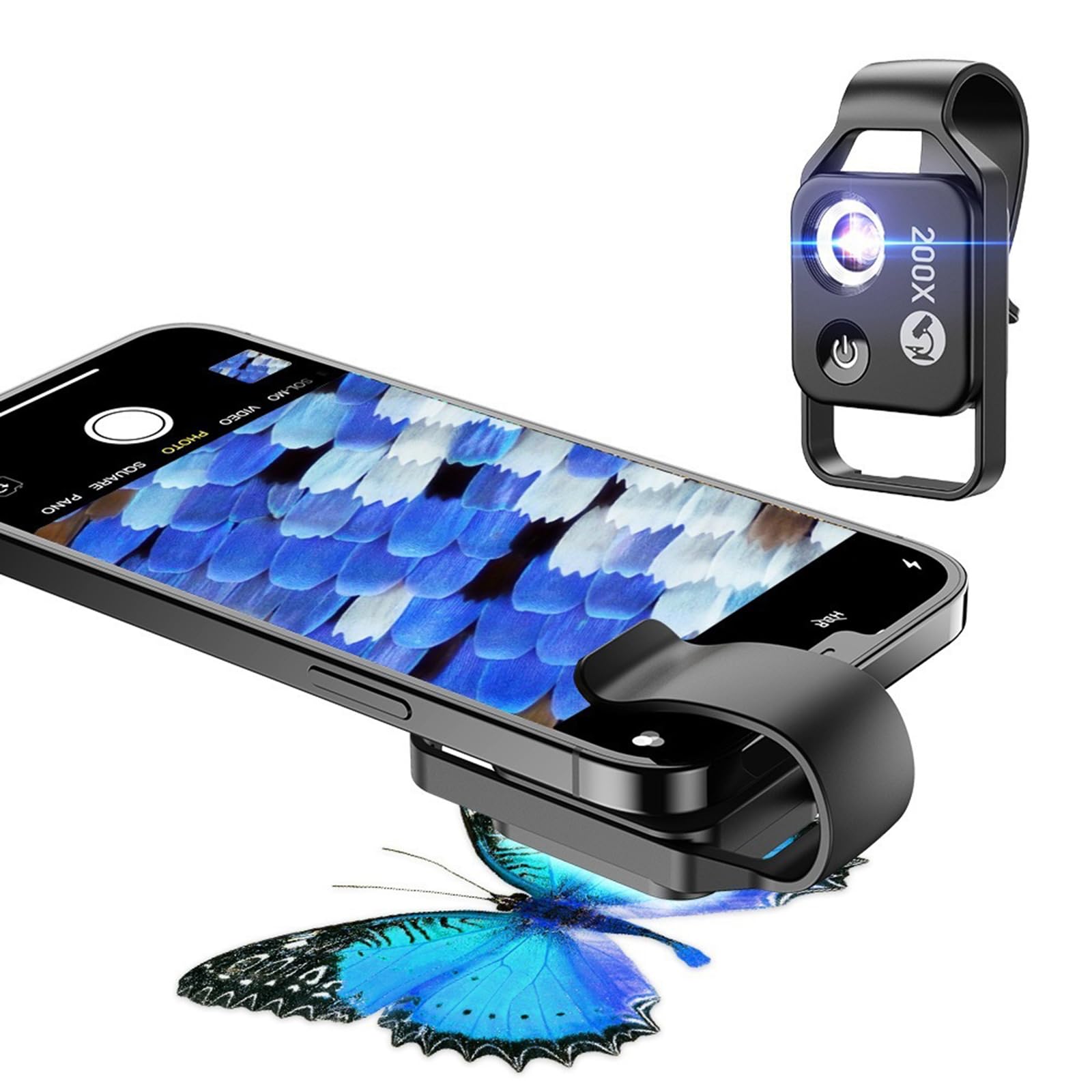 Cámara microscópica portátil USB con clip para teléfono celular