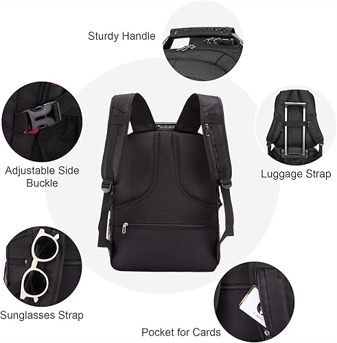 Miniatura 5 de Mochila grande de viaje y para laptop, es impermeable, antirrobo, con cerradura y puerto de carga USB, para negocios, hombres, mujeres, escuela,