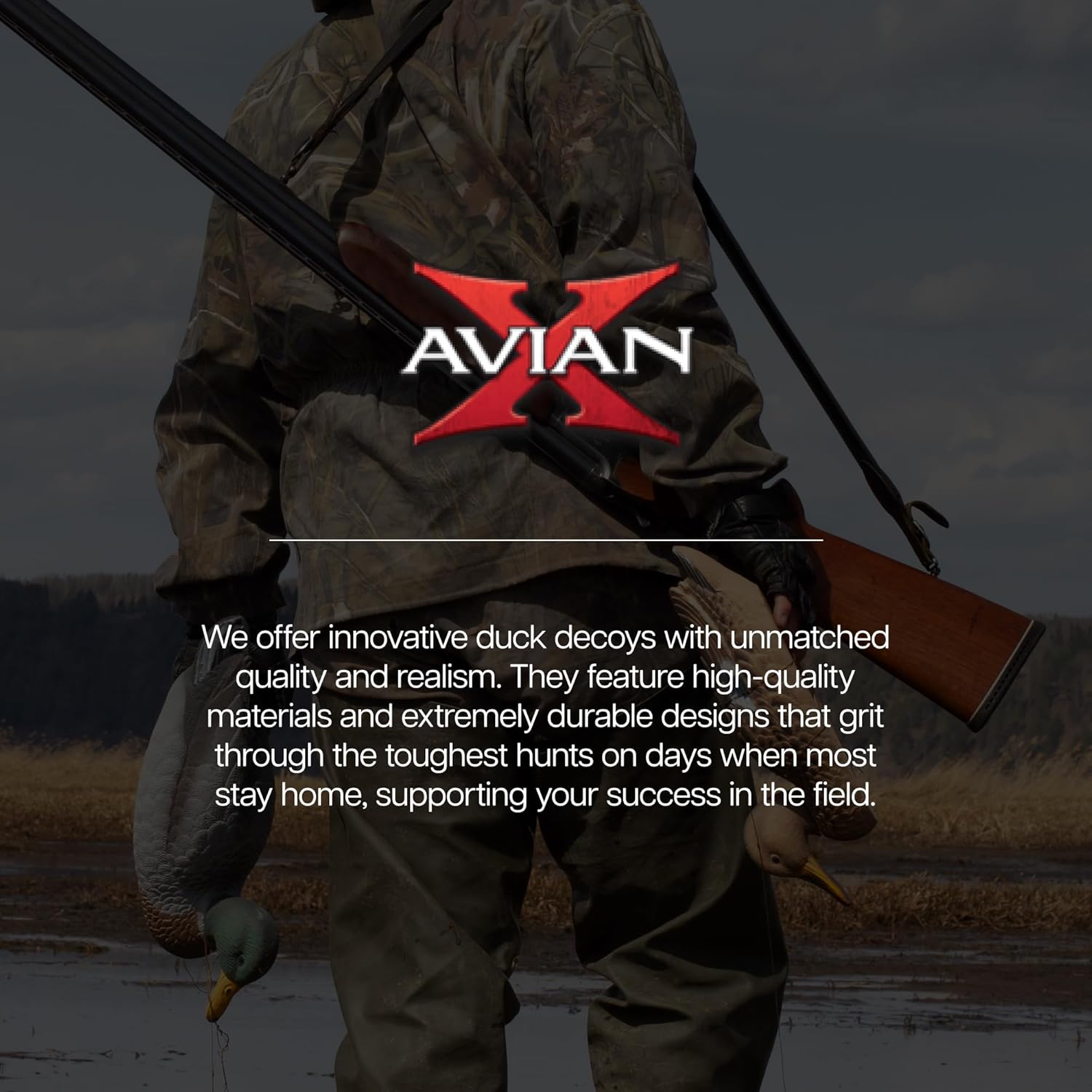 Avian X Topflight Gadwall Decoys Perfectly Replicated Late Season Gray Ducks, Weight Forward Swim Keel, Realistic Movement