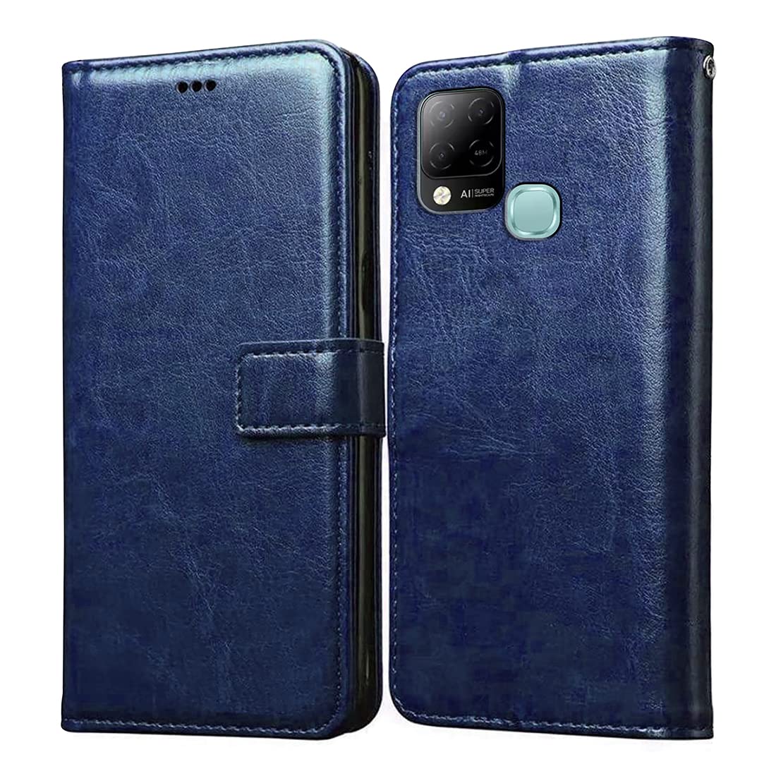 Amazon Brand- Solimo Flip for Infinix Hot 10S (Leather_Blue) (B09WX55KNX) Amazon Price History, Amazon Price Tracker