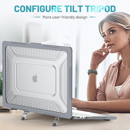 Miniatura 4 de Tuiklol Funda rígida protectora resistente con cubierta de teclado para MacBook Air de 15.3 pulgadas, para MacBook Air 2025, 2024, 2023, modelo