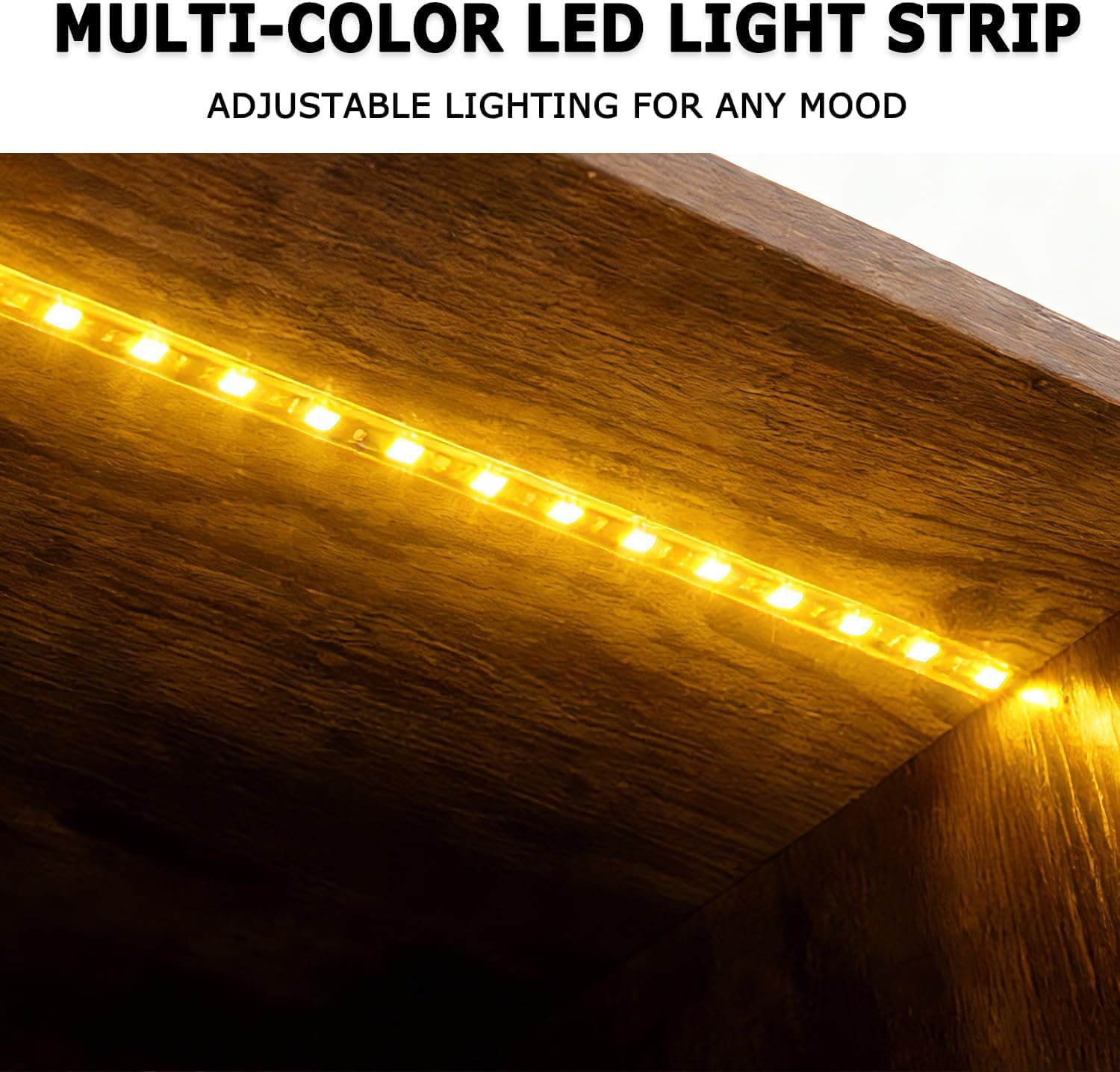 8 Cube Storage Organizer, 2 Tier Book Shelf with Led Lights, Farmhouse Book Shelves for Living Room, Horizontal Toy Storage Bookshelf, Wood Display Bookcase Cabinet for Bedroom, Office, Brown