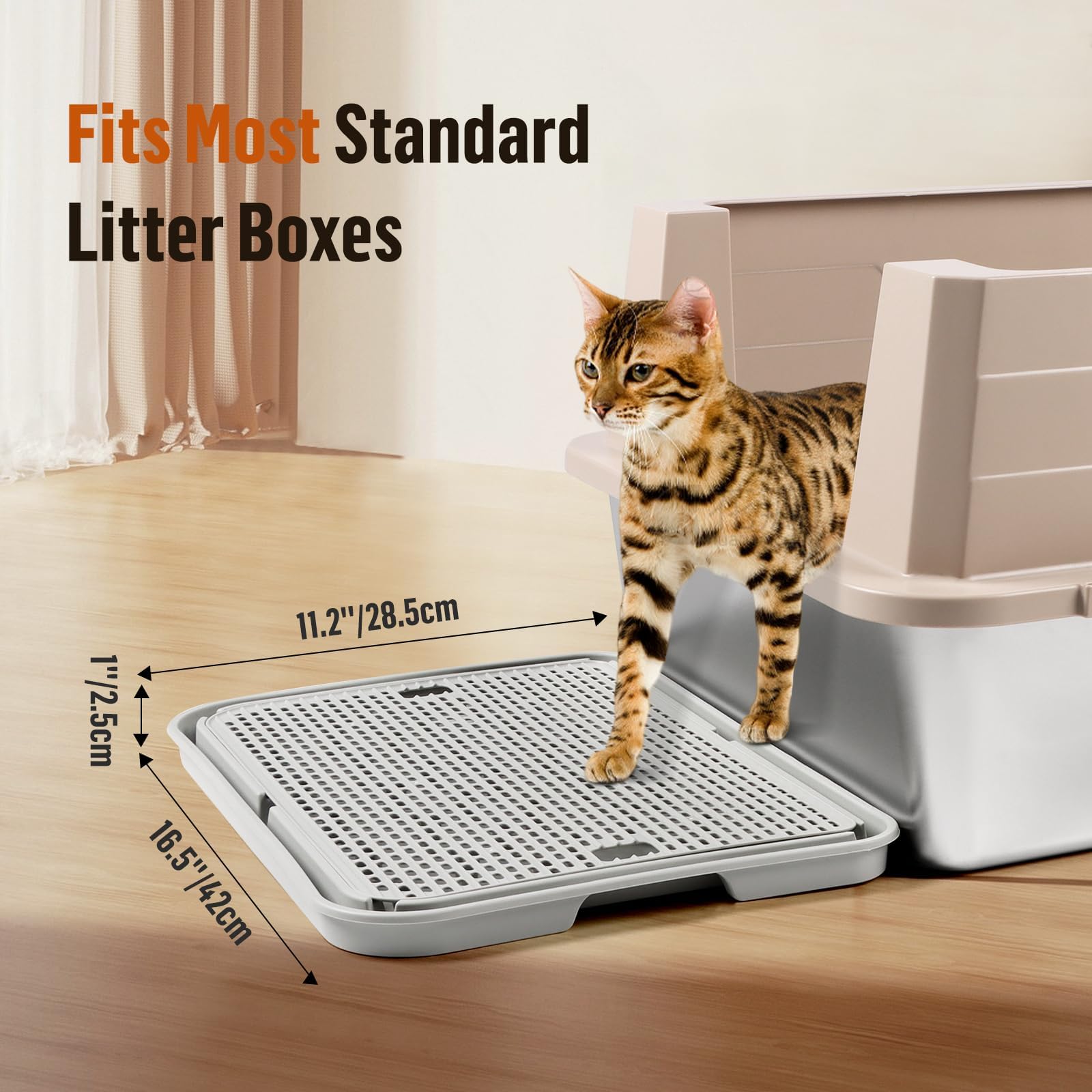 Kalolary Rampa per lettiera per gatti con strato filtrante, gradini antiscivolo per lettiera, ideale per gatti piccoli e anziani, a pedale, resistente, facile da pulire