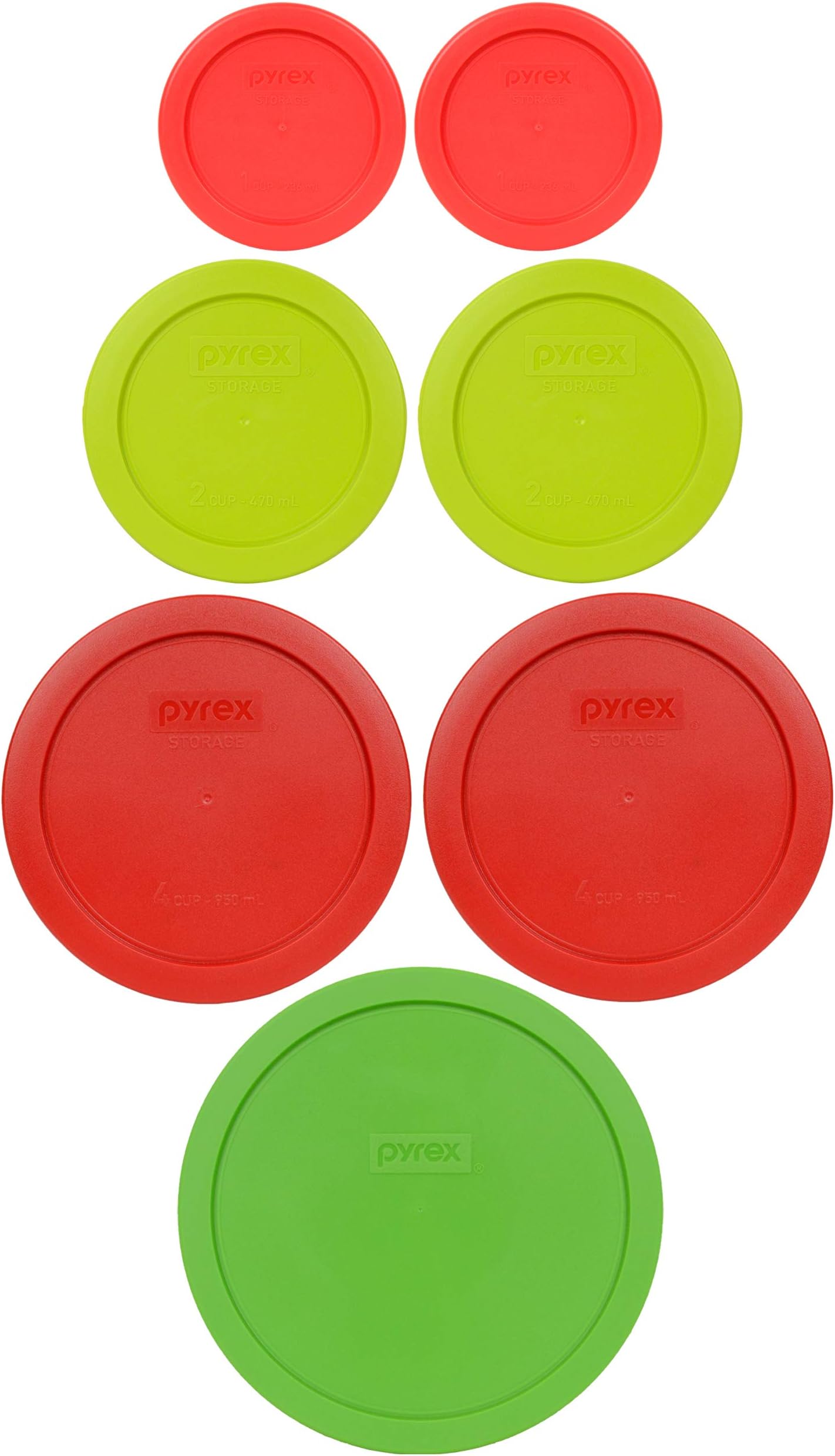 Pyrex Food Storage Plastic Replacement Lid Set (Red, Green)