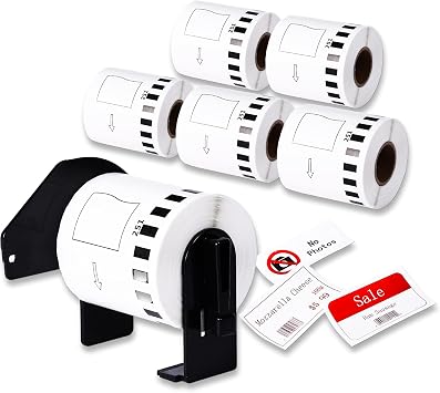 Replacement for Brother QL-820NWB Label Rolls QL-800 QL-810W Label Black/Red on White DK-2251 DK2251 Paper Tape 2.4 in x 50 ft Continuous for Brother QL Label Printers Black/Red on White