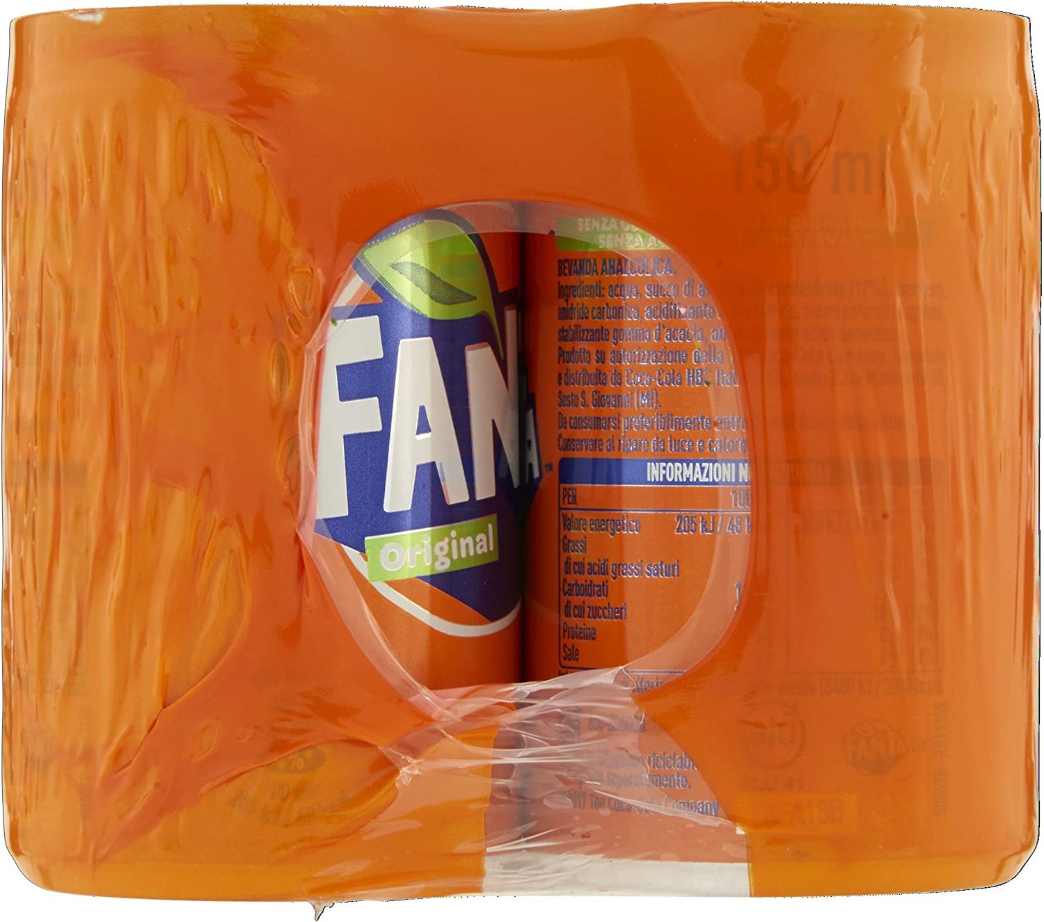 Fanta Mini - Lote de 72 botes de naranja, 150 ml, 100 % naranja italiana