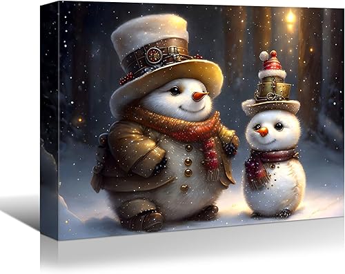 Vista 8 de BANHUA1 Lienzo decorativo de pared de Navidad, pósteres de pintura navideña, decoración del hogar, arte de pared, imágenes de Navidad, impresiones