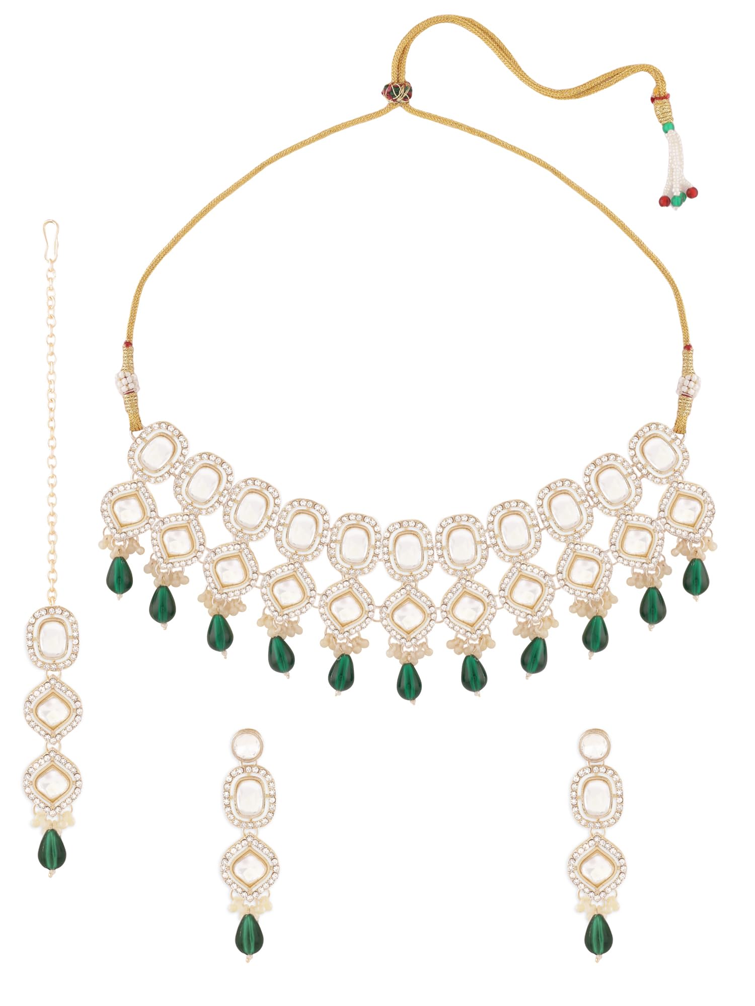 See full amazon price history chart for ZAVERI PEARLS Green Beads Drop Dazzling Stones Statement Choker Necklace Earring Maangtikka Set For Women-ZPFK18557 ZAVERI PEARLS Green Beads Drop Dazzling Stones Statement Choker Necklace Earring Maangtikka Set For Women-ZPFK18557 (B0DBQC49BM) Amazon Price History, Amazon Price Tracker