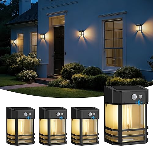 btfarm Paquete de 4 luces solares de pared para exteriores, luces con sensor de movimiento del atardecer al amanecer con 3 modos, luz impermeable disponible en Yaxa Costa Rica