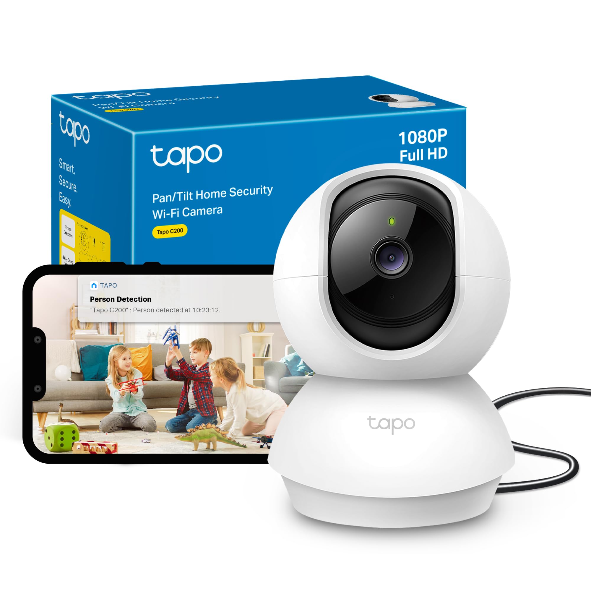 Tapo C200 Full HD Pan/Tilt Indoor Security Camera Pet Camera House Security