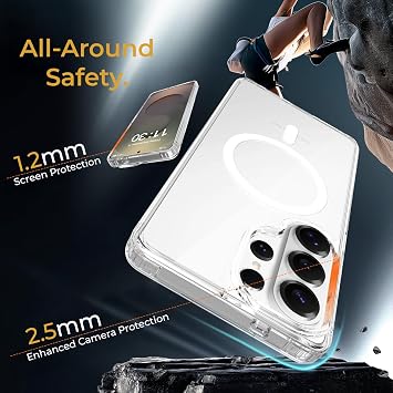 Buff Galaxy Avantaj Paket - MagSafe Uyumlu Şeffaf Hybrid Kılıf + Easyfit 5D Ekran Koruyucu + Lens Koruyucu (Galaxy S26 Ultra)