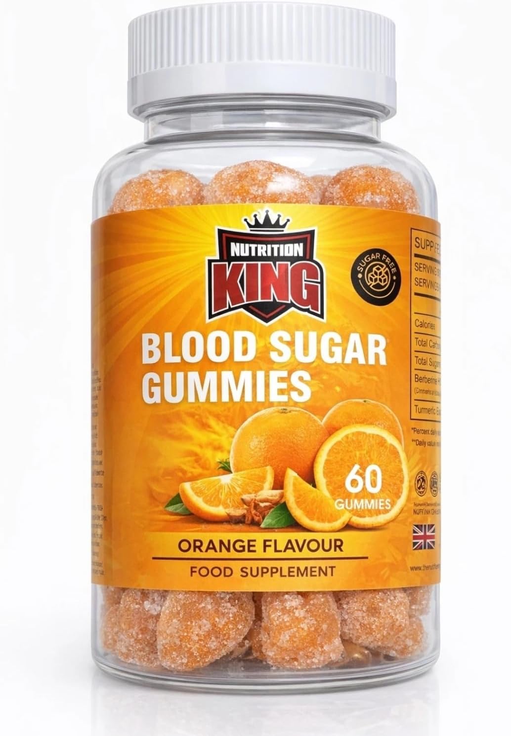 Blood Sugar Control Gummies – Berberine 2000mg with Ceylon Cinnamon & Turmeric – Sugar Free – 60 Vegan Gummies