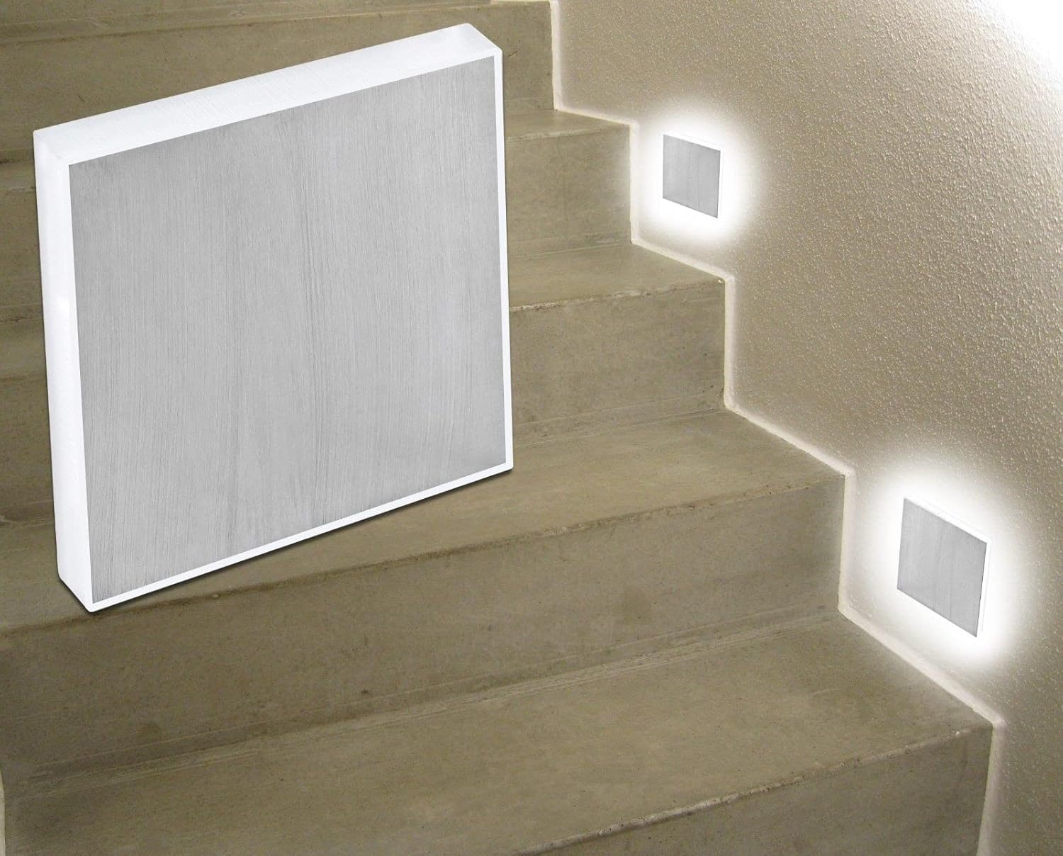 Square Led Wall Light Recessed Deck Lights Indoor in-Wall Lamp Aluminum Night Lights Landscape Light Compatible with Stair Step and Path, for Living Room