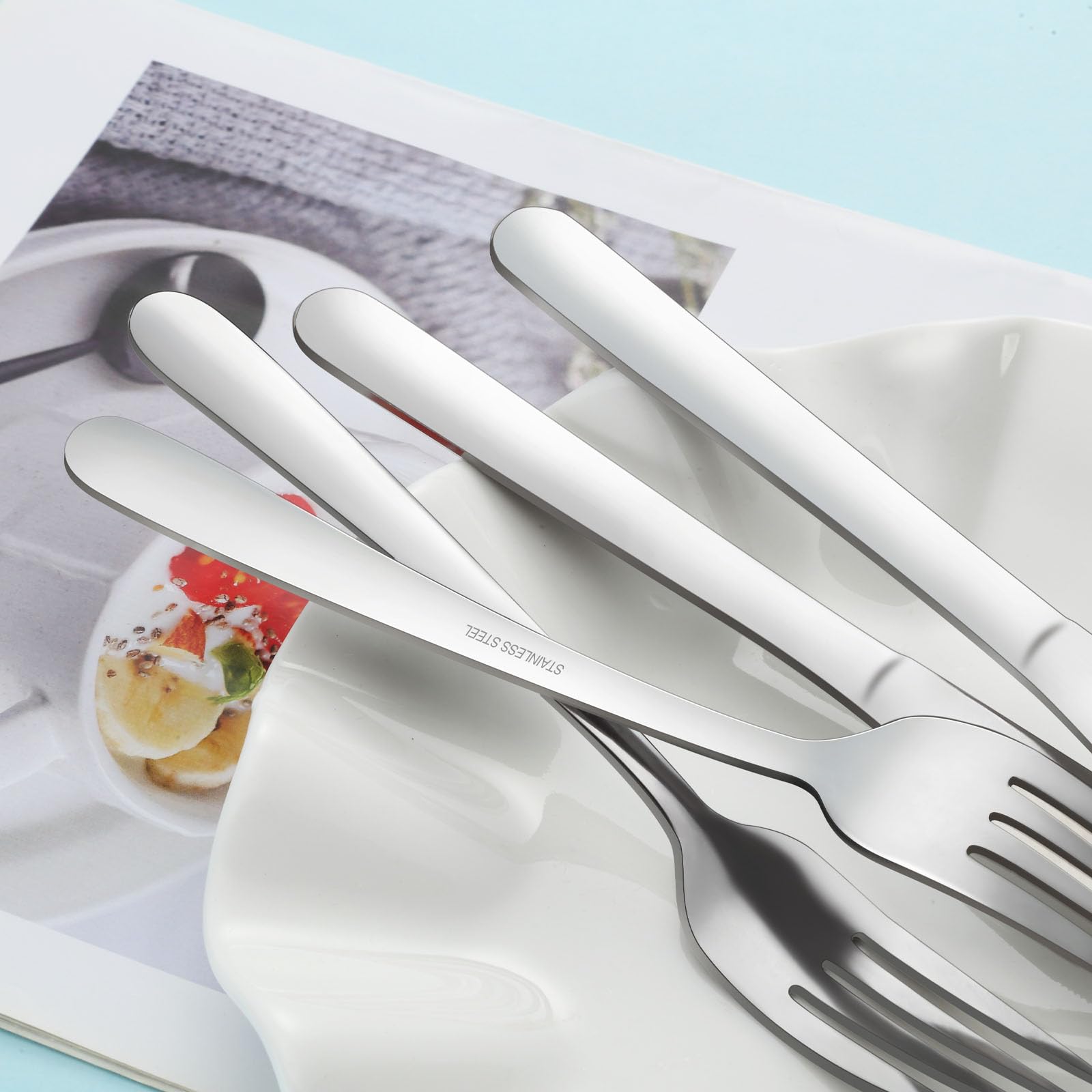 Cubiertos De Acero Inoxidable 24 Piezas De Con Soporte De