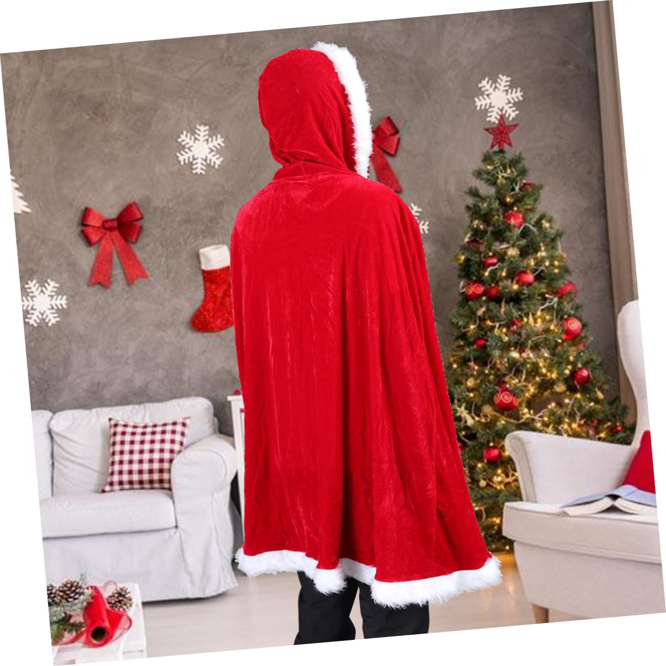 LIFKOME 2 Piezas Manto De Navidad De Navidad Capa Con Disfraz De Disfraz De Señora Santa Claus Con Mantos Navideños Decoración Capa De Cosplay