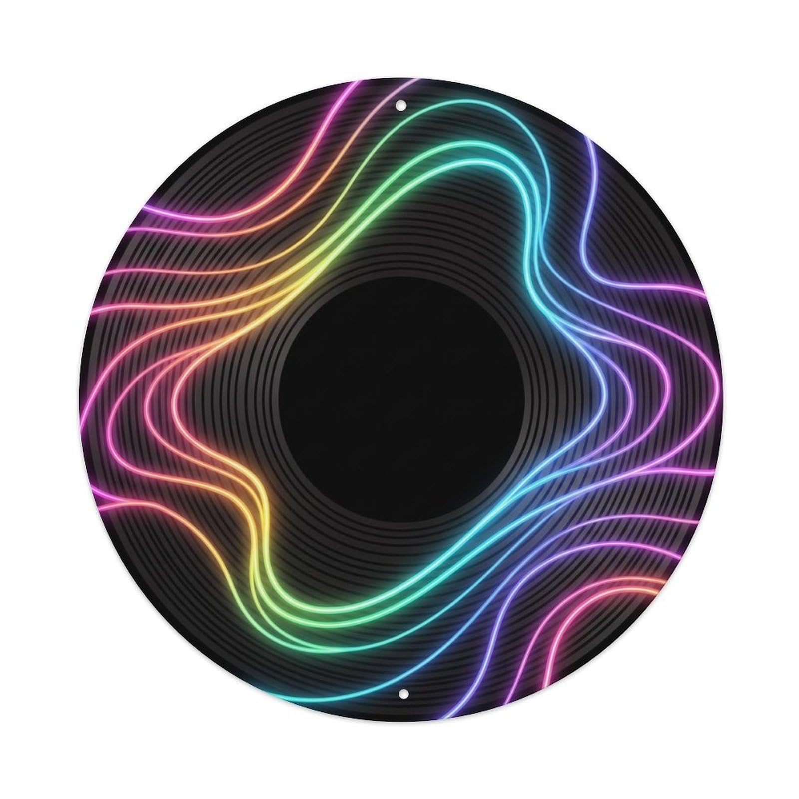 Colorful Music Vinyl Records Wave Rainbow Flow Metal Tin Sign