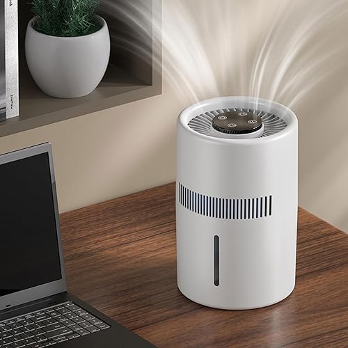 Miniatura 8 de Purificador de aire y humidificador 2 en 1, humidificador evaporativo silencioso de 5 W, purificador de aire de escritorio con tanque de agua de 4 L