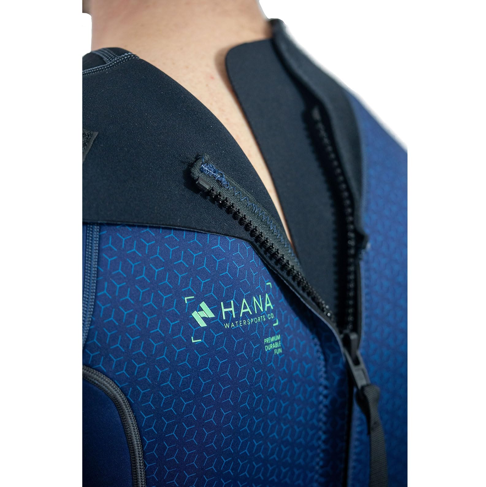 HANA Waimea - Mono de neopreno corto de 3/2 mm para hombre - Neopreno SCR Full Stretch Limestone - Ideal Surf, Paddle, Wakeboard, Kayak - Confort, Flexibilidad y Protección Térmica