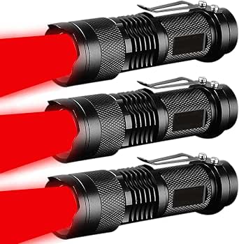 MVIOCS 8 Pack Red LED Flashlights - Super Bright Pocket Pen Light For Astronomy & Night Vision - View #10