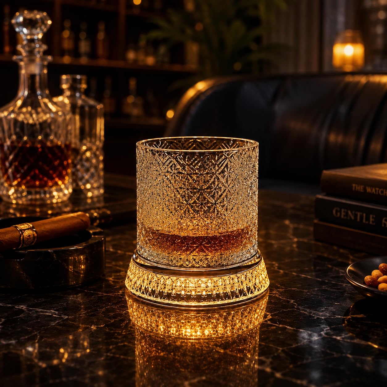 Crystal Whiskey Glasses Set - 6 Premium Tumblers -12