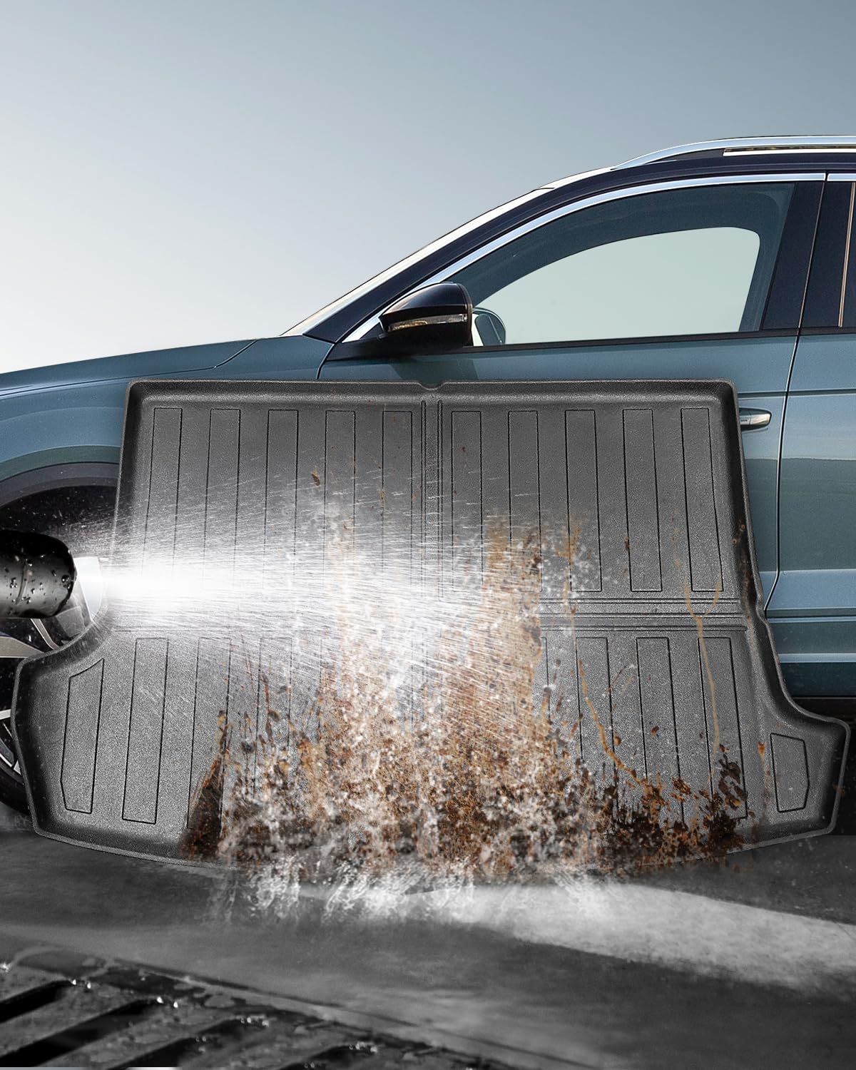 Tappetini per Bagagliaio Superiore per VW T-ROC 2018-2024 2025, T-ROC Tappetino Baule Originale TPE Tappeti Bagagliaio Posteriore con Bordo Alto, Accessori Impermeabili